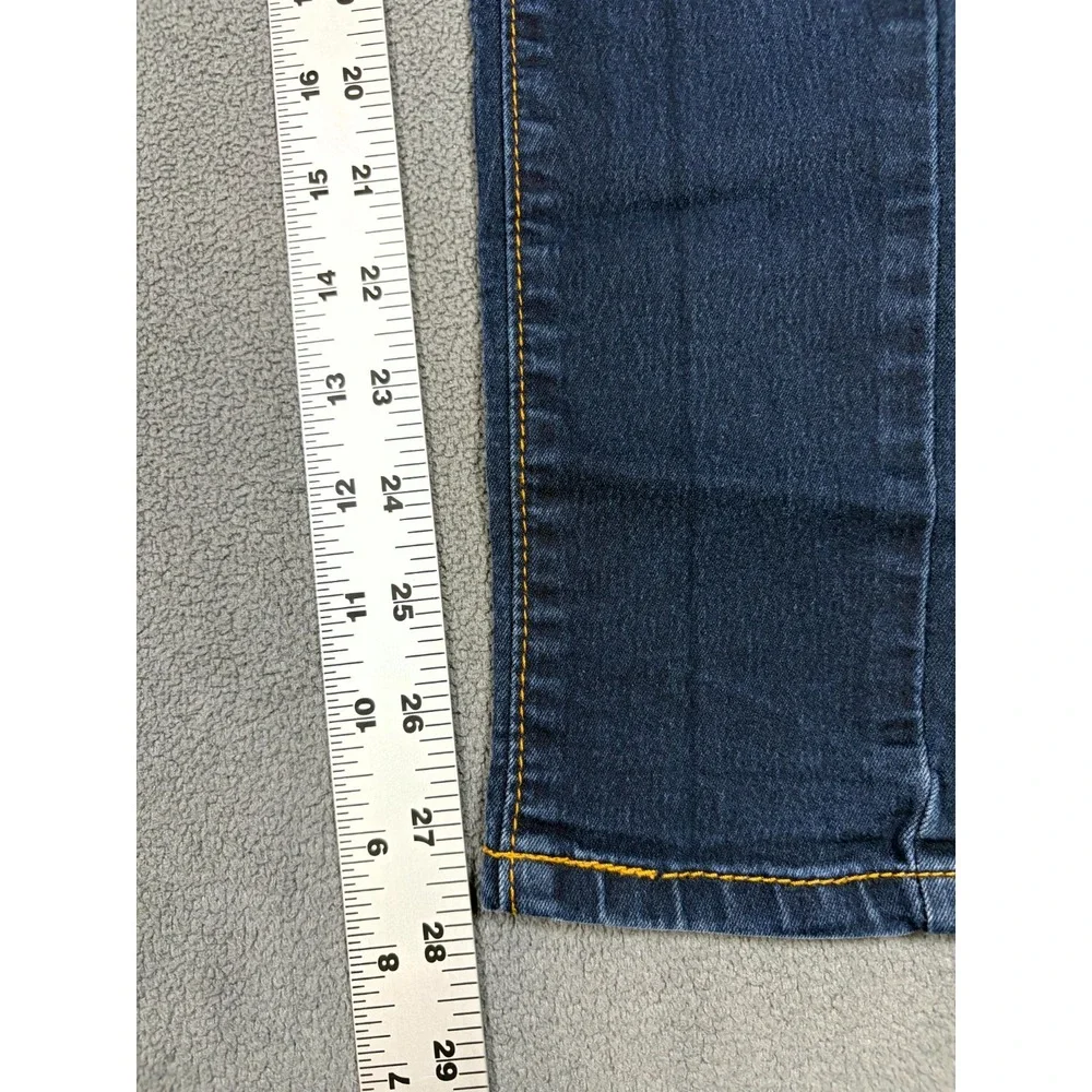 VIP Jeans Women 1/2 Blue Denim Medium Wash 5-Pockets Whiskered Skinny Leg Grunge